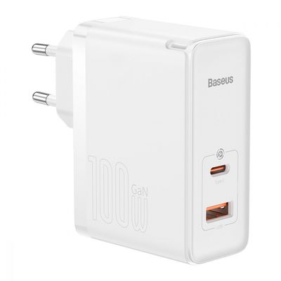 Мережевий зарядний пристрій Baseus GaN5 Pro Fast Charger Type-C+USB 100W White 388050003 фото