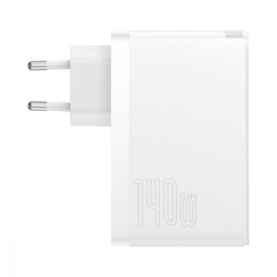 Мережевий зарядний пристрій Baseus GaN5 Pro Fast Charger 2C+U 140W White w/Type-C to Type-C cable 388060003 фото