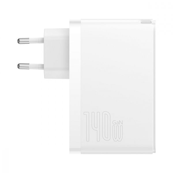 Мережевий зарядний пристрій Baseus GaN5 Pro Fast Charger 2C+U 140W White w/Type-C to Type-C cable 388060003 фото