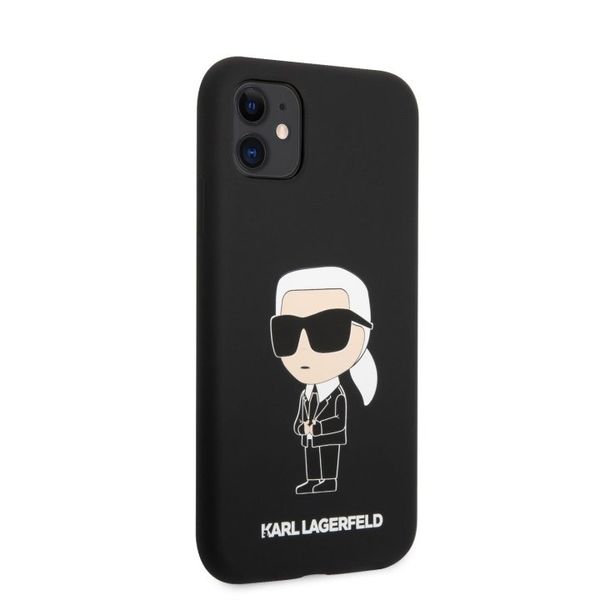 Чохол Karl Lagerfeld Liquid Silicone Ikonik NFT для Apple iPhone 11 KLHCN61SNIKBCK фото