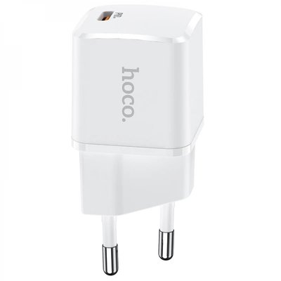 Сетевое зарядное устройство Hoco N10 Starter Single Port PD20W Charger White N10  фото