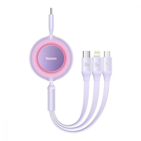 Кабель Baseus Bright Mirror 2 Series 3-in-1 (Micro USB+Lightning+Type-C) 100W (1.1m) 424820011 фото